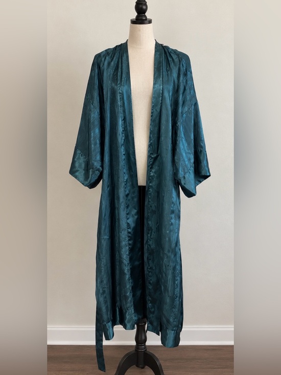 Victoria's Secret Other - Vintage 1980s Victoria’s Secret Gold Label Dark Green Silky Kimono Robe PS
